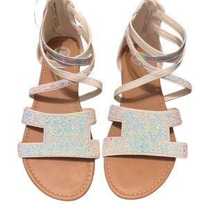 Glittery White Kids Sandals NWOT